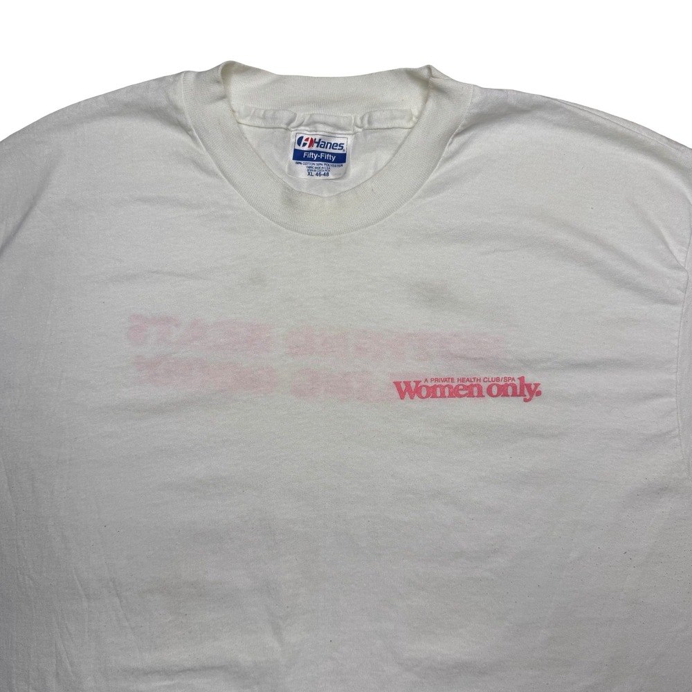 Vintage 80s Women Only private health‎ club spa shirt